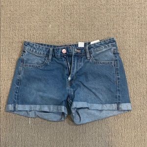 Blue denim shorts